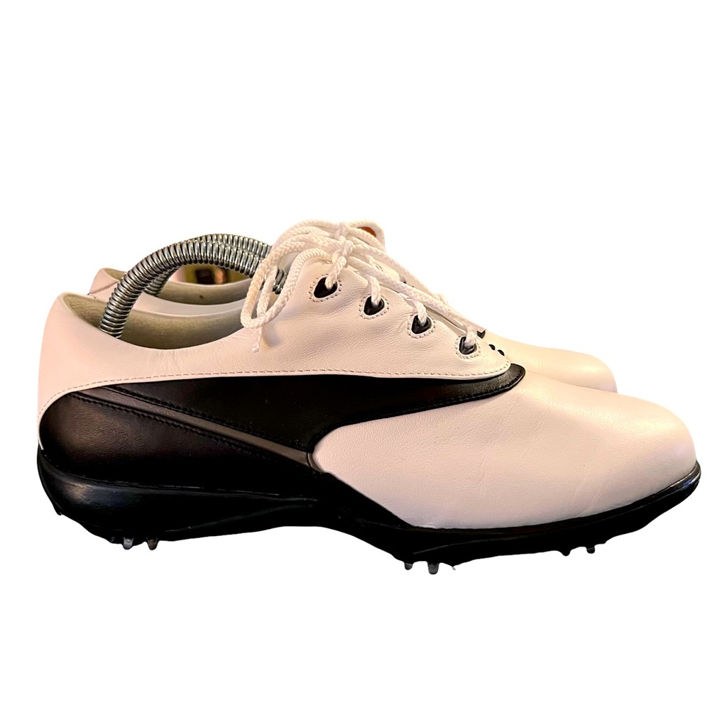 Footjoy Ecomfort Women's White Black Leather Golf Shoe 98733 Size 9 ~ NWOB